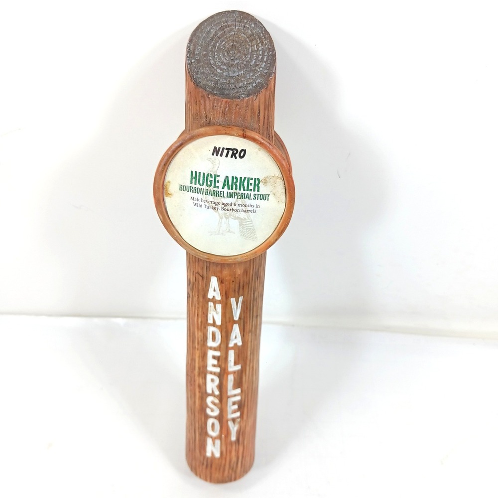 Anderson Valley Huge Arker Bourbon Barrel Imperial Stout Nitro Beer Tap Handle